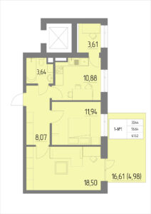 Планировка квартиры 1 на 1 этаже - Жилой комплекс Анжерская