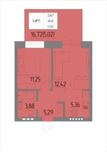Планировка квартиры 11 на 1 этаже - Жилой комплекс Анжерская