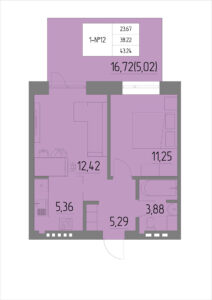 Планировка квартиры 12 на 1 этаже - Жилой комплекс Анжерская