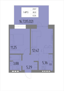 Планировка квартиры 13 на 1 этаже - Жилой комплекс Анжерская