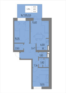 Планировка квартиры 14 на 1 этаже - Жилой комплекс Анжерская