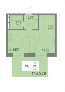Планировка квартиры 15 на 1 этаже - Жилой комплекс Анжерская