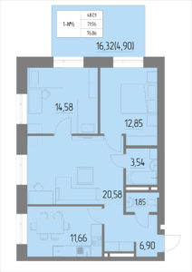 Планировка квартиры 6 на 1 этаже - Жилой комплекс Анжерская