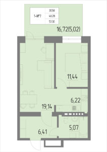 Планировка квартиры 7 на 1 этаже - Жилой комплекс Анжерская