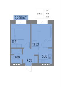 Планировка квартиры 14 на 2 этаже &#8212; Жилой комплекс Анжерская