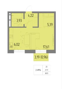 Планировка квартиры 16 на 2 этаже &#8212; Жилой комплекс Анжерская