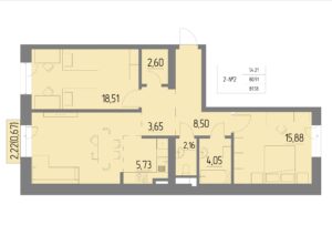 Планировка квартиры 2 на 2 этаже &#8212; Жилой комплекс Анжерская