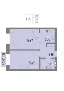 Планировка квартиры 5 на 2 этаже &#8212; Жилой комплекс Анжерская