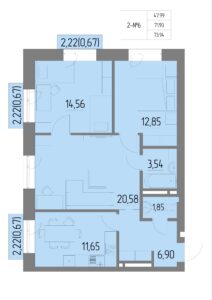 Планировка квартиры 6 на 2 этаже &#8212; Жилой комплекс Анжерская