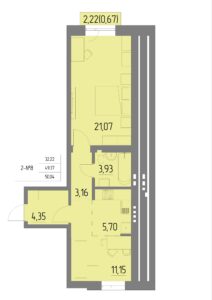 Планировка квартиры 8 на 2 этаже &#8212; Жилой комплекс Анжерская