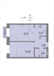 Планировка квартиры 5 на 3-5 этажах - Жилой комплекс Анжерская
