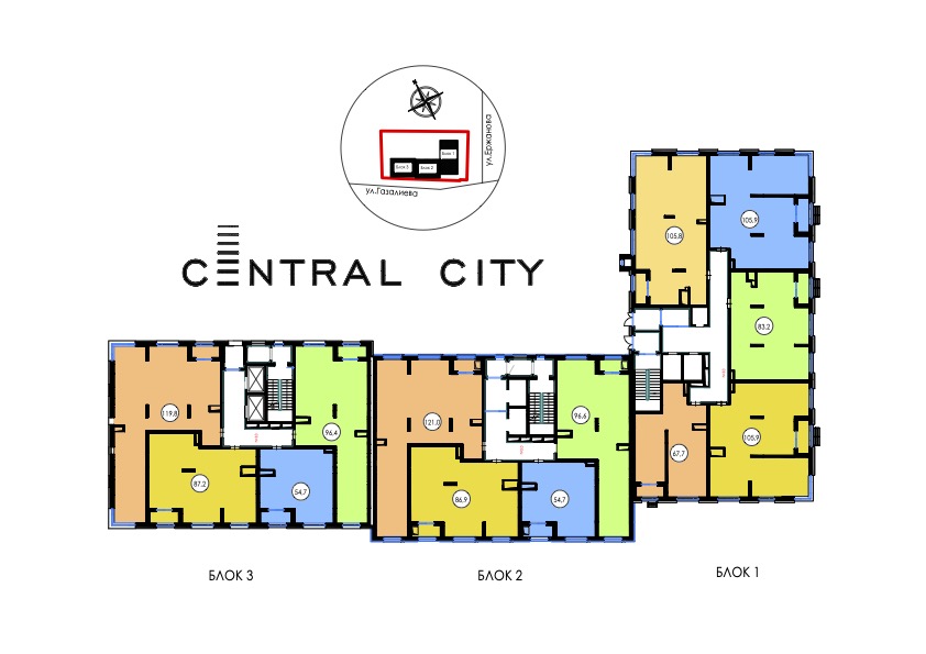 Планировка здания Central City (Ержанова 63/2)