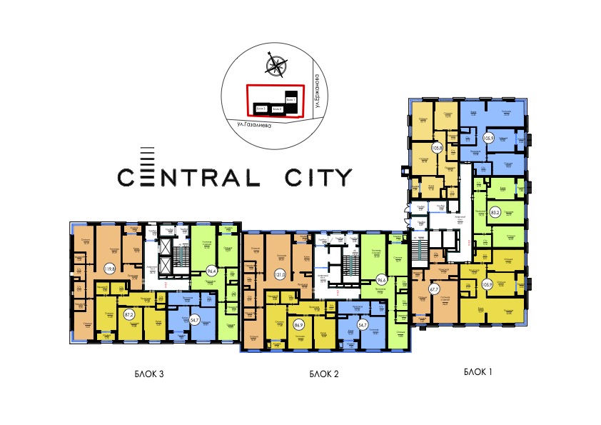 Планировка здания Central City (Ержанова 63/2)